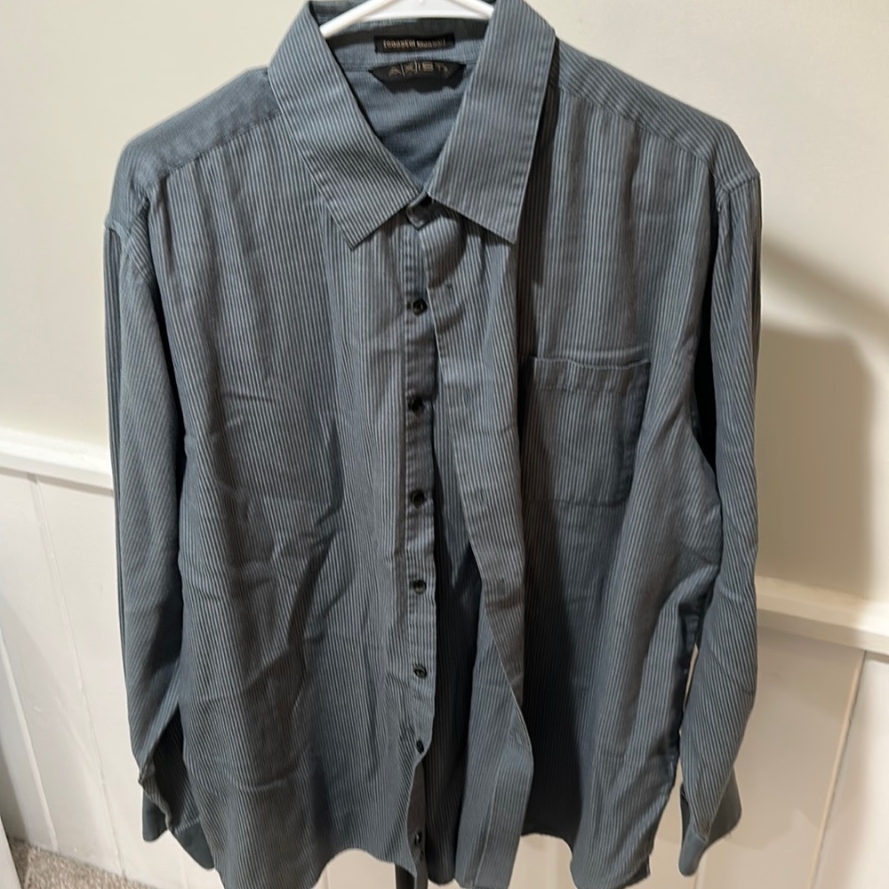 A[X]IST Pale Blue Striped Button Down